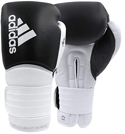 adidas Hybrid 300 Boxhandschuhe, Black/White/Silver, 16 Oz