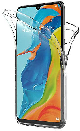 AICEK Kompatibel mit Huawei P30 Lite Hülle, 360°Full Body Transparent Silikon Schutzhülle Case Durchsichtige TPU Bumper Handyhülle