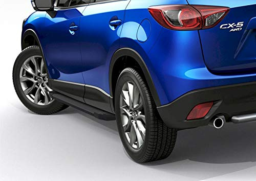 | Básico Black Rival estribos laterales, umbrales de umbral con Abe apto para CX-5 2012-2017 producto OEM, 1 juego de estribos (izquierda y derecha), color negro