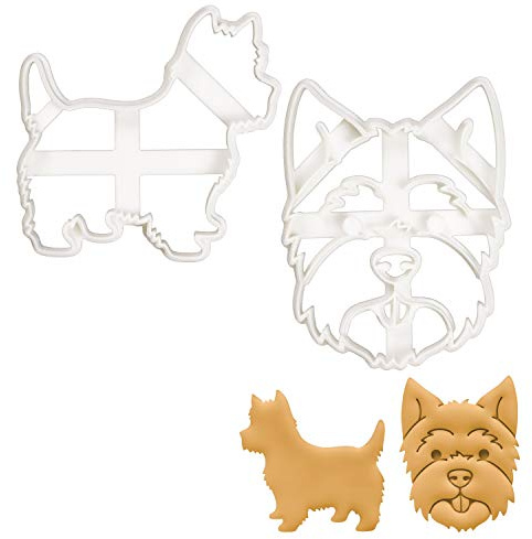 Satz von 2 West Highland White Terrier Ausstechformen (Formen: Gesicht und Silhouette), 2 Teil