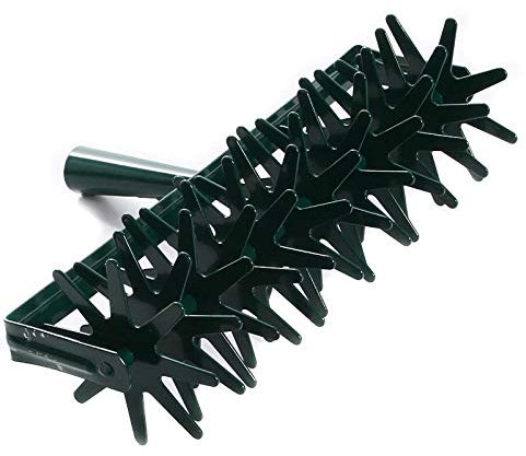 rg-vertrieb Gartenfräse, Bodenkrümler 12-Star Bodenlüfter, Sternfräse aus Stahl, Manuell, Grün