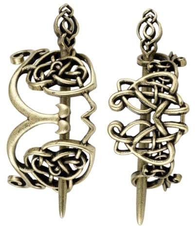 Lurrose 2 Stück Keltische Haarspange Haarstifte Kreative Haarnadel Vintage Haarschmuck für Langes Haar Schmuck Zöpfe Haarspange mit Stock