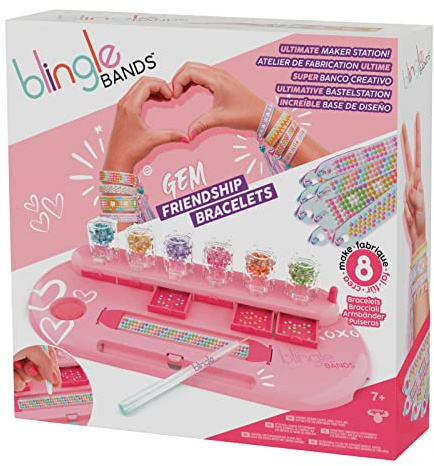 Blingle Bands DIY Gem Friendship Bracelet, 8 Band Deluxe Studio - Arts & Craft Activity for Ages 7 and Up
