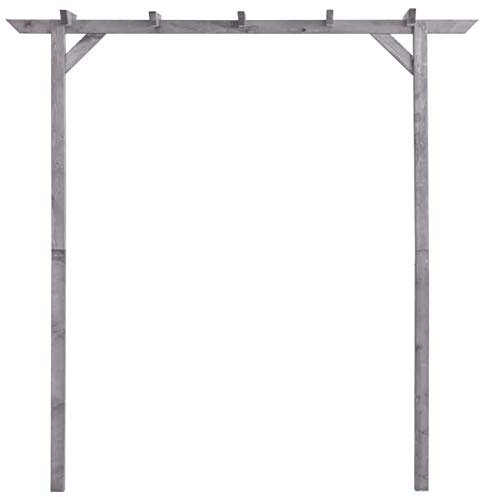 Tidyard Garten Pergola Rosenbogen Holz Pergola Rankhilfe Rankgitter Holzbogen Grau 200x40x205 cm Imprägniertes Kiefernholz