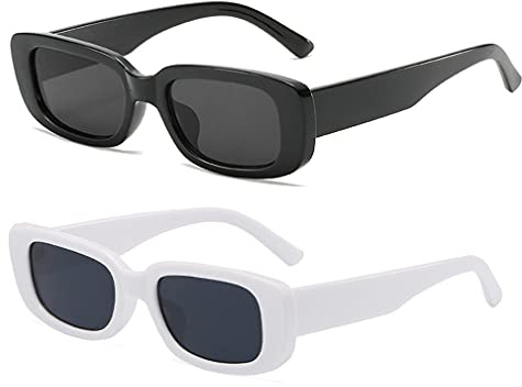 Long Keeper Sonnenbrille Damen Vintage Rechteckig 90s Retro Sonnenbrille Für Damen Herren Mit UV Schutz