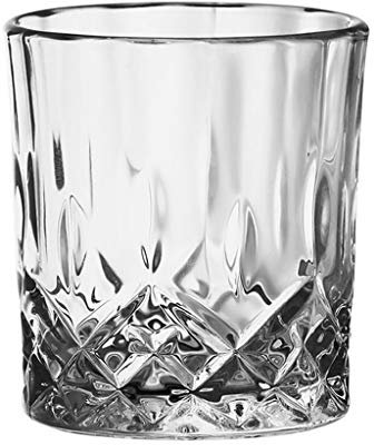 caihuashopping Vasos de Agua Anticuado, Cristal, Whisky Gafas, Vidrio cóctel Vaso de Whisky, licores patrón Bourbon de la Roca Taza de Diamante, 7,8 oz Vasos Cristal