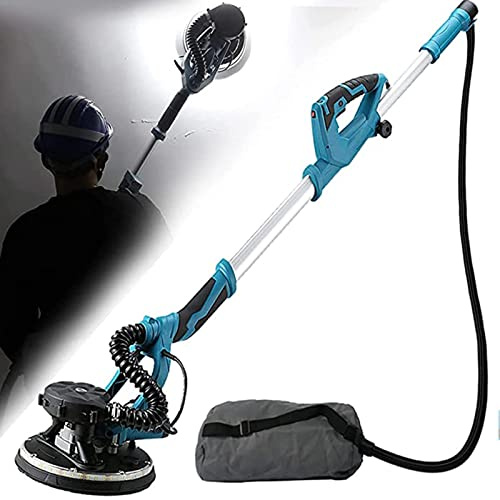 UIBAO Levigatrice Muro,Levigatrice a Soffitto 1800W,5 velocità Regolabili, Lucidatrice Pareti,Leva Regolabile,con Luce a LED E Sacco a Vuoto,per Levigare Soffitti E Pareti,Sander+50sandpad