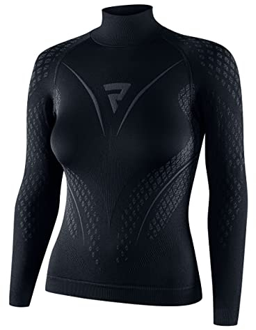 REBELHORN Therm II Lady Camiseta Térmica Mujer | Manga Larga | Ropa Interior Termoactivo | Camisa Funcional | Absorción de Humedad | Transpirable | Zonas de Compresión | Ropa de Moto Térmica