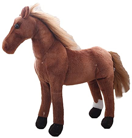 JAWSEU Kawaii Pferd Kuscheltier, Pferd Plüschtier Stofftier, Pferd Gefüllte Tierkissen Spielzeug, Weiche Plüsch Pferd Stofftierpuppe, Plüschtier Standpferd für Kinder Spielzeug Geschenk