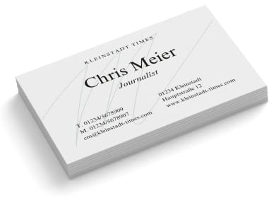 Visitenkarten personalisiert | Journalist | 1-seitig | Querformat | Menge + Farbe + Papier zur Auswahl | selbst gestalten | hochwertiger Druck | 350 g Qualitätsdruck (Cyan, 100 Stück)