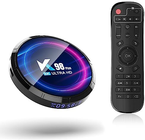 CHROX Android TV Box 13.0, K98 PLUS Android Set Top Box 4GB RAM 64GB ROM, RK3528 CPU Wifi6 2.4/5.8G/Ethernet 100M /BT 5.0/ USB 3.0/3D/8K/H.265 HDR10+ Smart TV Box,2GB+16GB
