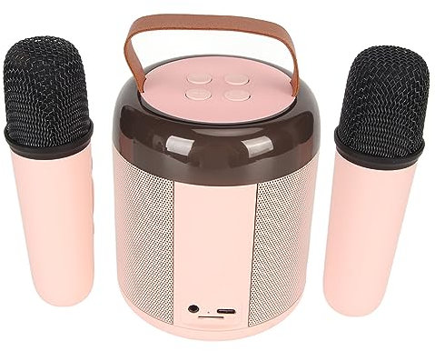 Set Macchina Karaoke Portatile, Altoparlante Bluetooth RGB con 2 Microfoni Wireless per Bambini Adulti, Supporto Archiviazione 512G, Microfono Portatile per Feste di Compleanno