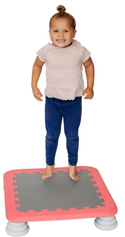 MagicMeadow Red Sensory Autism Kids Trampoline Indoor Board - Suitable for Kids and Toddler Trampoline for 3 Years Old Plus, 75kg Weight Limit, PU Foam Removable Foot Pads - Durable and Easy Clean | Kids and Toddler Trampoline for 3 Years Old Plus, 75kg Weight Limit, PU Foam Removable Foot Pads - Durable and Easy Clean
