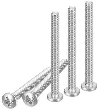 DTGN #6-32x1-1/2 Viti a Testa Cilindrica, 100pz in Acciaio Inossidabile 304, Attacco Phillips, Filettatura UNC Completa, Finitura Lucida, Kit di Viti Bulloni