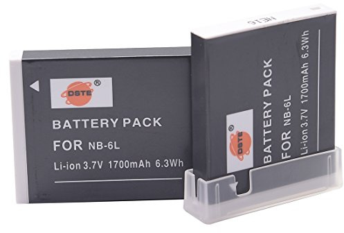DSTE 2pcs NB-6L Replacement Li-ion Akku Kompatibel für Canon NB6L, CB-2LY und Canon PowerShot SX170 is, SX240 HS, SX260 HS, SX270 HS, SX280 HS, SX500 is, SX510 HS, SX600 HS, D10, D20