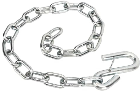 TKSE Cadena de Seguridad para Remolque, Cadenas de Seguridad de 3500 Libras con Clip de Resorte Doble Ganchos en S Cables de Remolque para Remolque RV