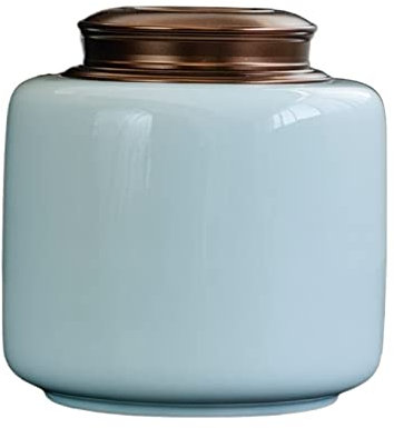 SilteD Tanque de Almacenamiento de té Carrito de té de cerámica Cubierta de Metal Tarro Sellado Caja de té Grande Contenedor de té Organizador de té Tanque de Almacenamiento Lata de té a Prueba de