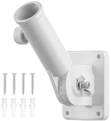 SVUPUE Flag Pole Holder Adjustable, Flag Pole Holder, Multi-Position Flag Pole Holder, Flag Holder Bracket, Bracket Adjustable Flagpole, with Hardwares, Adjustable Flagpole for Flag Decoration, White