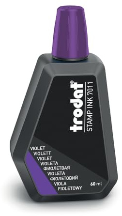 Trodat 7011 Tintenflasche, 60 ml, Tinte auf Wasserbasis zum Stempeln von Dokumenten, sauberen und scharfen Fingerabdrücken, wiederverschließbarer Deckel