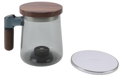 Generador de Jarra de Agua Rica en Hidrógeno, Máquina Hervidora Ionizadora de Hidrógeno de Agua con Mango de Madera, Utensilios de Cocina de Carga Inalámbrica para Oficina en