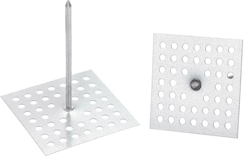 PATIKIL 100pcs Isolation Broches 2.5 pouce, Perforé Isolation Broches Isolation Cintres Aluminium Isolation Bâton Épingles Auto Verrouillage pour Mousse Panneau Mur Sol Plâtre Rondelles