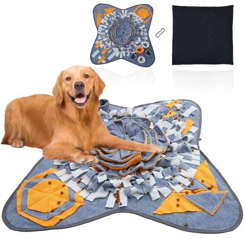 HDOELGP Hundeschnüffelmatte Hundeschnüffeldecke Schnüffeltraining Intelligenzspielzeug Futtermatte Haustier Trainingsmatte Rutschfester Slow Feeder für Hunde （70 * 70cm）