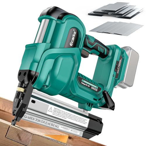 Ecarke 2 Brad Nailer Cordless Stapler Compatible with Makita 18V (No Battery), 2 in 1 Electric Nail Gun/Staple Gun with 18GA Nails/Staples, Battery Power Nail Gun for Trim Wood Crafting Carpentry DIY