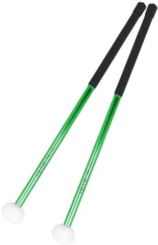 BESTonZON 2 Pièces Baguettes De Timbales Maillet De Grosse Caisse Pièces De Batterie Fournitures De Tambour Baguettes De Feutre De Grosse Caisse Pilons Alliage D'aluminium Green
