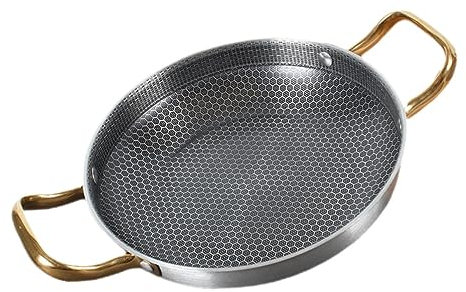 TOPBATHY Padella Nido D'arnia in Acciaio Resistente e Leggera Adatta Piani Cottura Gas Elettrici e Induzione