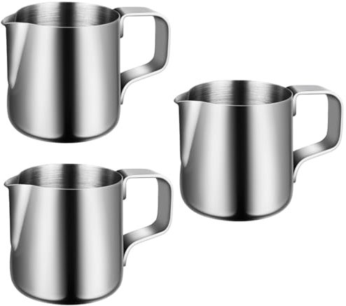 MAGICLULU Lot De 3 Tasses À Café En Acier Inoxydable 100 Ml Argentées Compatibles Lave-vaisselle Pour Café Cappuccino Bar Maison