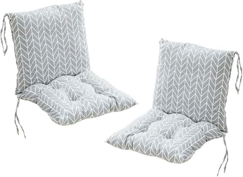 Ataoyus Juego de 2 cojines para silla de jardín con cojín de respaldo, cojines para sillas de exterior, cojines de silla de jardín, 40 x 80 x 7 cm, cojín de respaldo alto para exteriores e interiores
