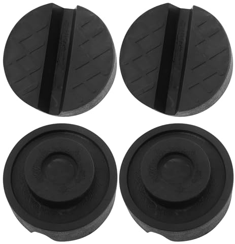 4 Stück Wagenheber Gummiauflage, Auto Wagenheberauflagen,Universelle Gummipuffer, mit Rillen und Waffeloberfläche Kann für Wagenheber und Hebebühnen Rangierwagenheber (Schwarz)