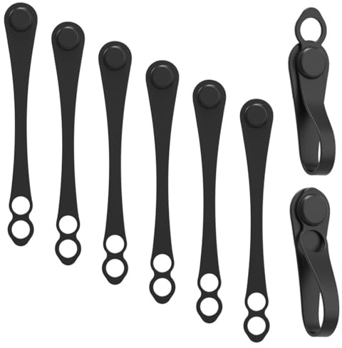 FENQURO 6 pezzi Silicone Fascette, organizer scrivania, Multifunzionale Organizer Cavi, Supporto Porta Cavi Fascette Riutilizzabili per Ufficio, Cable ties per Casa e Viaggi