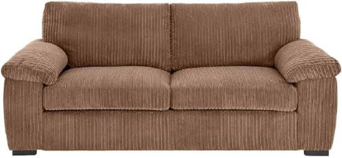 Jumbo Cord 3-Sitzer-Sofa Plüsch und schicke Wohnzimmer-Couch (Beige)