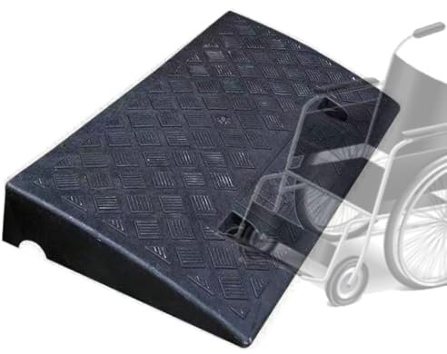 Tragbare Rollstuhlrampe aus Kunststoff für Treppen, Roller und Einfahrten, rutschfest, 10,2 cm Höhe, Schwellenrampe, Garagen-Einstiegsrampe, schwarz, 10 cm