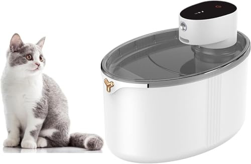 Cat Water Fountain, 2.5L/84oz Wireless Pet Water Dispenser, Automatic Dog Water Dispenser for Drinking with Quiet Pump, Smart Fountain, Water Fountains for Cats Indoor