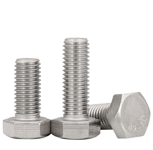 WENYOG Hammerkopfschrauben 304 Edelstahl Sechskant-Maschinenschrauben Bolzen Sechskantschraube mit Gewinde M4 M5 M6 M8 M10 M12 M14 M16 M20~M36 DIN933(140mm,M3 (40Pcs))