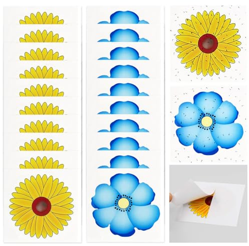 NXPUXP 20 Piezas Florales para Moscas de Ventana,trampas para Moscas de Frutas para Interiores,Para Interiores Para Prevenir Plagas de Cocina y Despensa,trampas para Moscas de Ventana