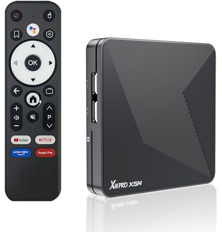 Android TV Box,X5M Android 14.0 2GB RAM 16GB ROM S905X5M 2.0GHz 64-bit Quad-core Cortex-A55 Mali-G310 Support 2.4/5.0GHz WIFI6 BT5.0 1080P 8K HDR10+ 1000M Ethernet HDMI 2.1 H.265 Smart TV BOX