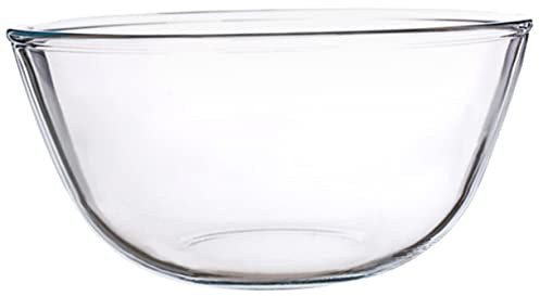 Warmhm Large 2700ml Glass Salad Bowl and Microwave-Safe Noodle Soup Bowl Creative Food Container for Home Kitchen Serving and Mixing