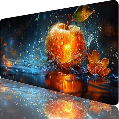 Tappetino Mouse XXL 1200x600x3mm, Tappetino mouse Rosso, Gaming Mouse Pad Migliora Precisione e Velocità, Mousepad con Base in Gomma Antiscivolo, Accessori Scrivania e Accessori Gaming, Mela 2-5240