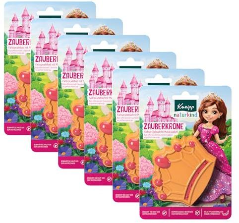 Kneipp naturkind Farbsprudelbad Zauberkrone - Badebombe mit Maracujaduft - Für sensible Kinderhaut - 6 x 1 Stück