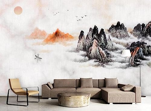 Papel Pintado Pared 3D Pájaro Zen De Montaña Fotomurales 3D Papel Tapiz Moderno Murales Dormitorio -ZX08381-200x140cm