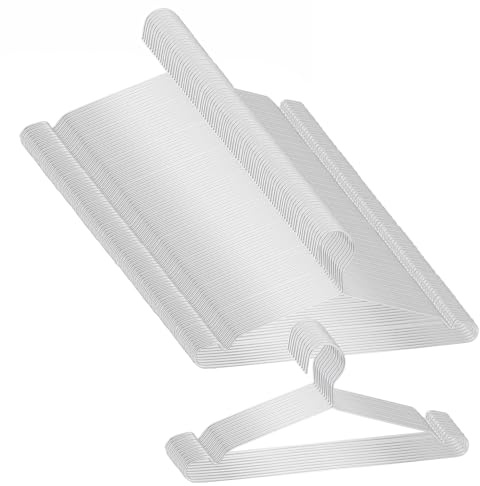 Clothes Hangers 100 Pack - Heavy Duty Stainless Steel Metal Hangers, Ultra Thin Space Saving Wire Coat Hangers with Non-Slip Shoulders (16.5 Inch)
