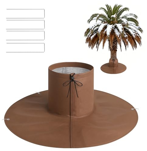 NUTKIT Winterschutz für Palmen Wurzel, 1Stück Winter Palmenwurzelschutz, Palmenwurzelschutz-Kälteschutz für Pflanzen＆Baum mit 4 Ankern-Wiederverwendbar, Frostschutz Winterschutz für Pflanzen(Braun)