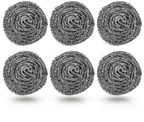 Homiladi 6 Pcs Kettle Descaler Balls | Silver Kettle Limescale Ball | Reusable Stainless Steel Scourers - Sponge Scrubbers | Flexible Scrubber Pads for Home, Restaurants, Kitchen((Dia. 1.77Inch)