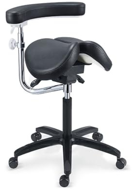 SFKLYU Ergonomischer Sattelhocker mit Geteilter Sitzfläche, Ergonomischer Assistenz Sattelhocker für Zahnarzthelfer/Innen, 360° Drehbar, Ideal für Schreibtisch, Studio und Designlabor