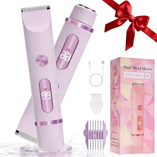 Wendict Rasoir Electrique Femme, Rasoir Electrique Feminin IPX6 Étanche Rasoir, zone Intime Sec/Humide pour Bikini, Aisselles, Bras, Visage et nez (Violet)