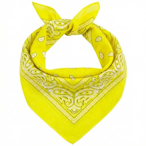 AURAE Bandana – 100 % bomull och naturliga fibrer – bandana scarf utan polyester – mjuk, hållbar och maskintvättbar, gUL, Standard