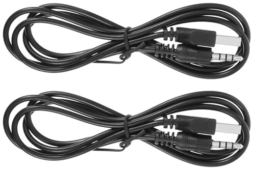 Generic 2pcs USB to 3.5mm Charging Cable Adapter Cord for Headphone Jack Audio Power Supply Compatible with Mini Speakers and Car Aux Devices